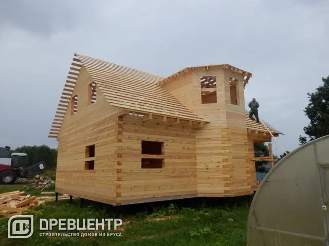 Строительство дома из бруса по проекту ДБ62 в Рузском районе д.Рябцево, фото 9 из 12