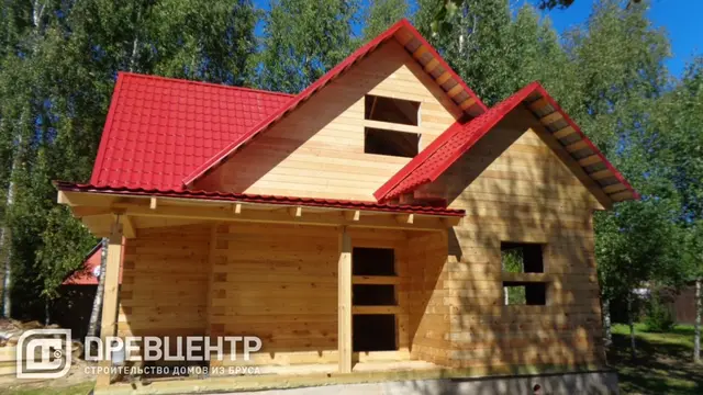 Строительство дома из бруса по проекту ДБ69 в Клинском районе д.Ногово, фото 10 из 12