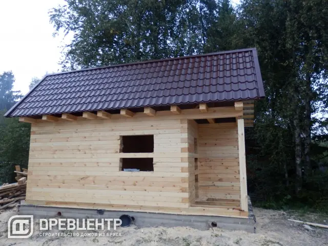 Строительство бани из бруса в Красногорском районе СНТ " Пищевик", фото 10 из 10