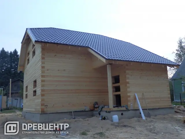 Строительство дома из бруса по проекту ДБ 105 в Красногорском районе СНТ " Пищевик", фото 12 из 14