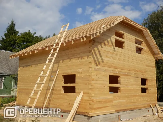 Строительство дома из бруса по проекту ДБ 105 в Красногорском районе СНТ " Пищевик", фото 9 из 14