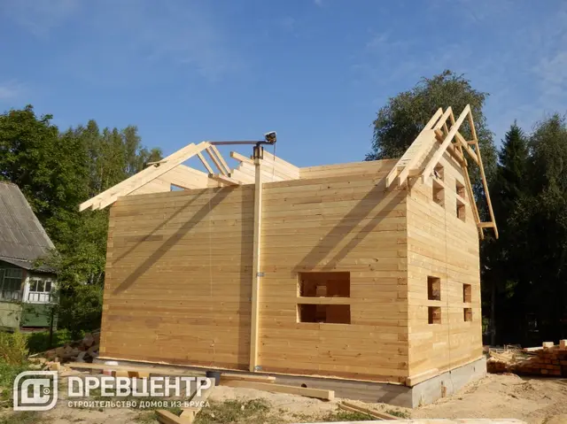 Строительство дома из бруса по проекту ДБ 105 в Красногорском районе СНТ " Пищевик", фото 8 из 14