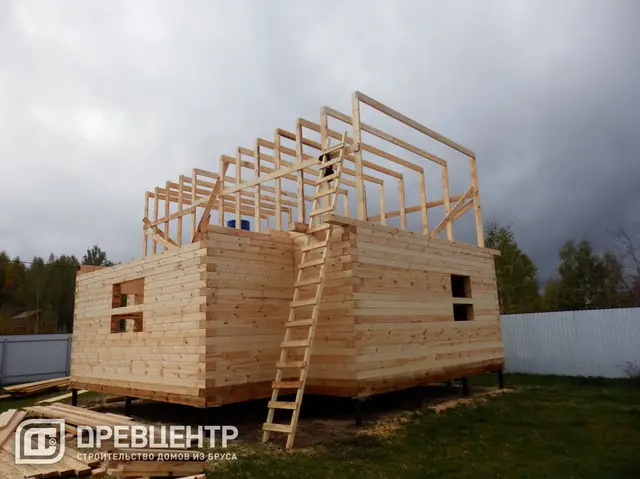 Строительство дома из бруса по проекту ДБ 38 в Орехово Зуевском районе д Елизарово, фото 8 из 12