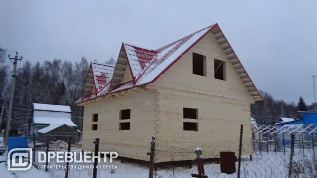 Строительство дома из бруса по проекту ДБ 34 в Клинском районе СНТ "Лесная дача", фото 13 из 13