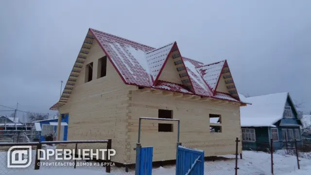 Строительство дома из бруса по проекту ДБ 34 в Клинском районе СНТ "Лесная дача", фото 12 из 13