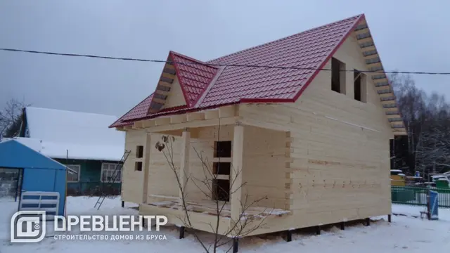Строительство дома из бруса по проекту ДБ 34 в Клинском районе СНТ "Лесная дача", фото 11 из 13
