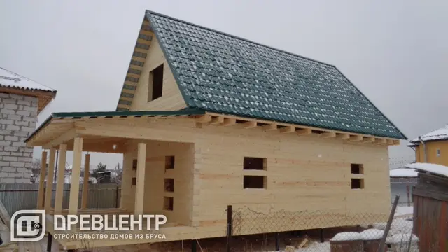 Строительство дома из бруса по проекту ДБ 24 в Московской области д.Давыдово, фото 13 из 16