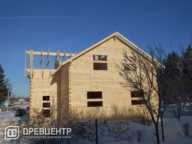 Строительство дома из бруса в полтора этажа в Волоколамском районе д.Клишино, фото 15 из 22