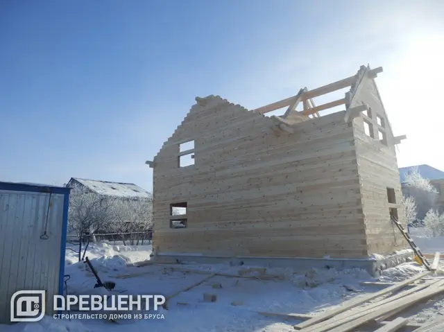 Строительство дома из бруса в полтора этажа в Волоколамском районе д.Клишино, фото 9 из 22