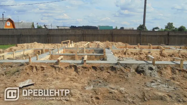 Строительство фундамента под дом из бруса по проекту ДБ 35, фото 11 из 13