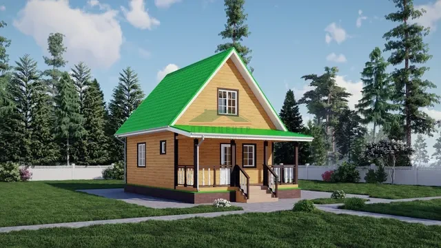 ДБ2 Проект дома из бруса с мансардой 6х7 м, ракурс 1 из 4