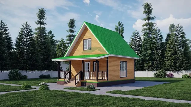 ДБ2 Проект дома из бруса с мансардой 6х7 м, ракурс 3 из 4
