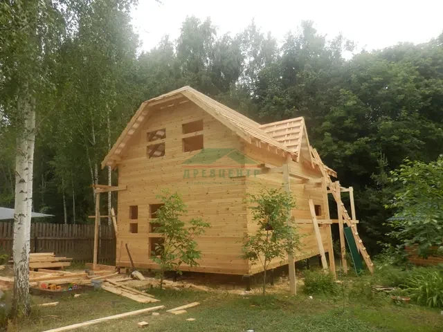 Строительство дома из бруса 6х9 в Серебряно Прудском районе СНТ "Темп Новоселки", фото 17 из 22