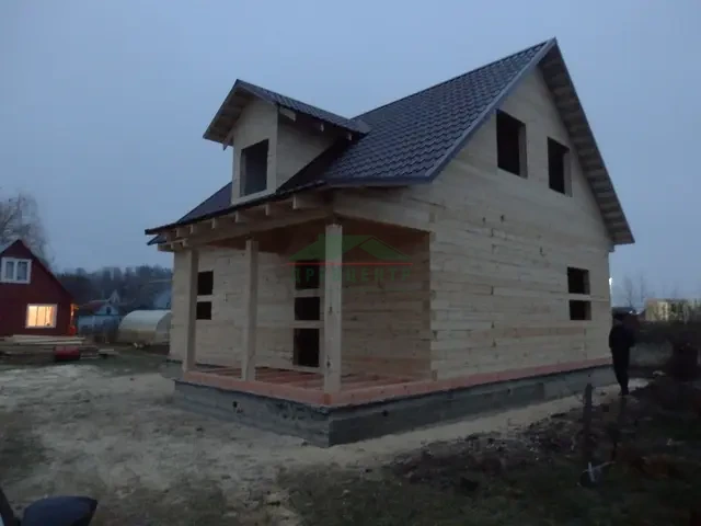 Строительство дома из обычного бруса по проекту ДБ91 в Ступинском районе д. Марьинка, фото 10 из 11