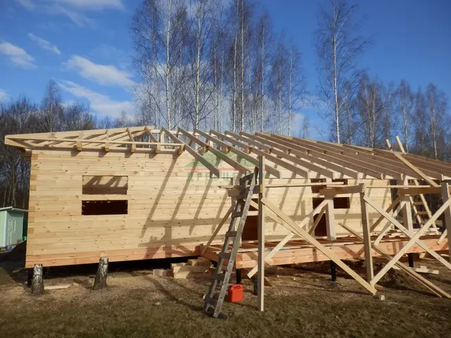 Строительство  дома из бруса по проекту ДБ160 в Тульской области д. Тетерево, фото 13 из 24