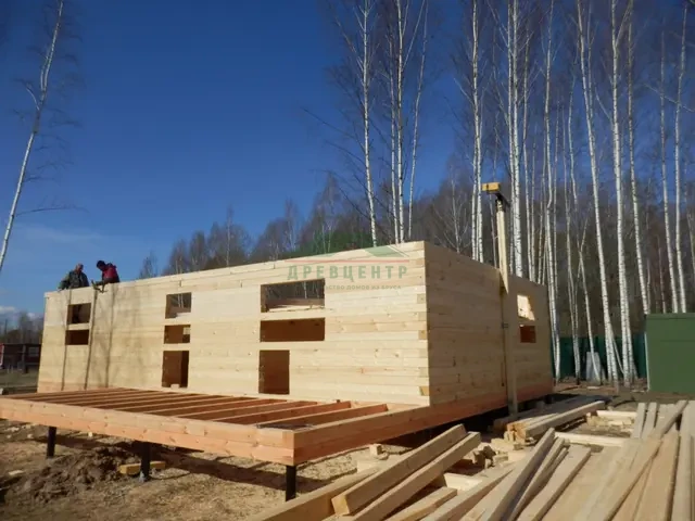 Строительство  дома из бруса по проекту ДБ160 в Тульской области д. Тетерево, фото 7 из 24