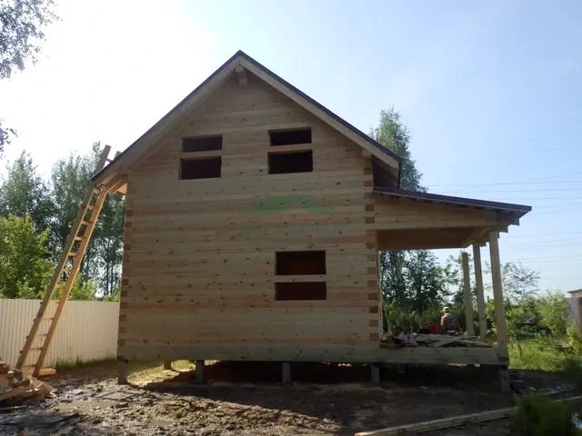Строительство дома из бруса по проекту ДБ61 в Чеховском районе СНТ "Плужково", фото 16 из 17