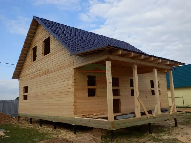 Строительство дома из бруса по проекту ДБ 70 в Чеховском районе д. Горелово, фото 14 из 15