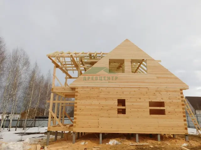 Строительство дома из бруса по проекту ДБ 96 в Заокском районе д. Никоновка, фото 18 из 30