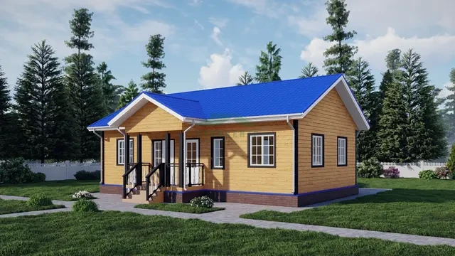 ДБ29 Проект одноэтажного дома из бруса 7х11,5, ракурс 3 из 4
