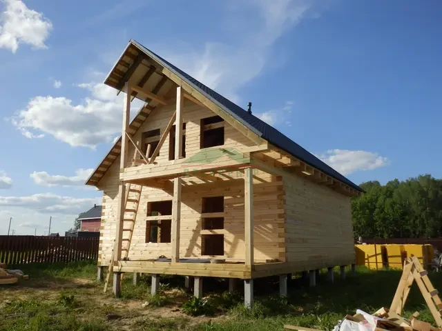 Строительство дома из бруса по проекту ДБ63 в Домодедовском районе д. Шишкино, фото 12 из 13
